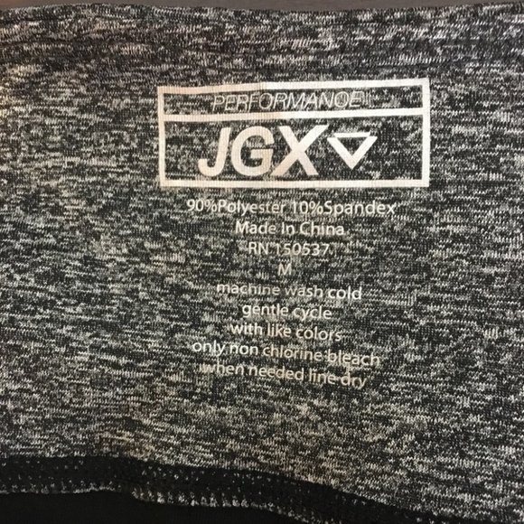 JGX PERFORMANCE black & grey capri leggings active bottom pockets size medium - Picture 2 of 5